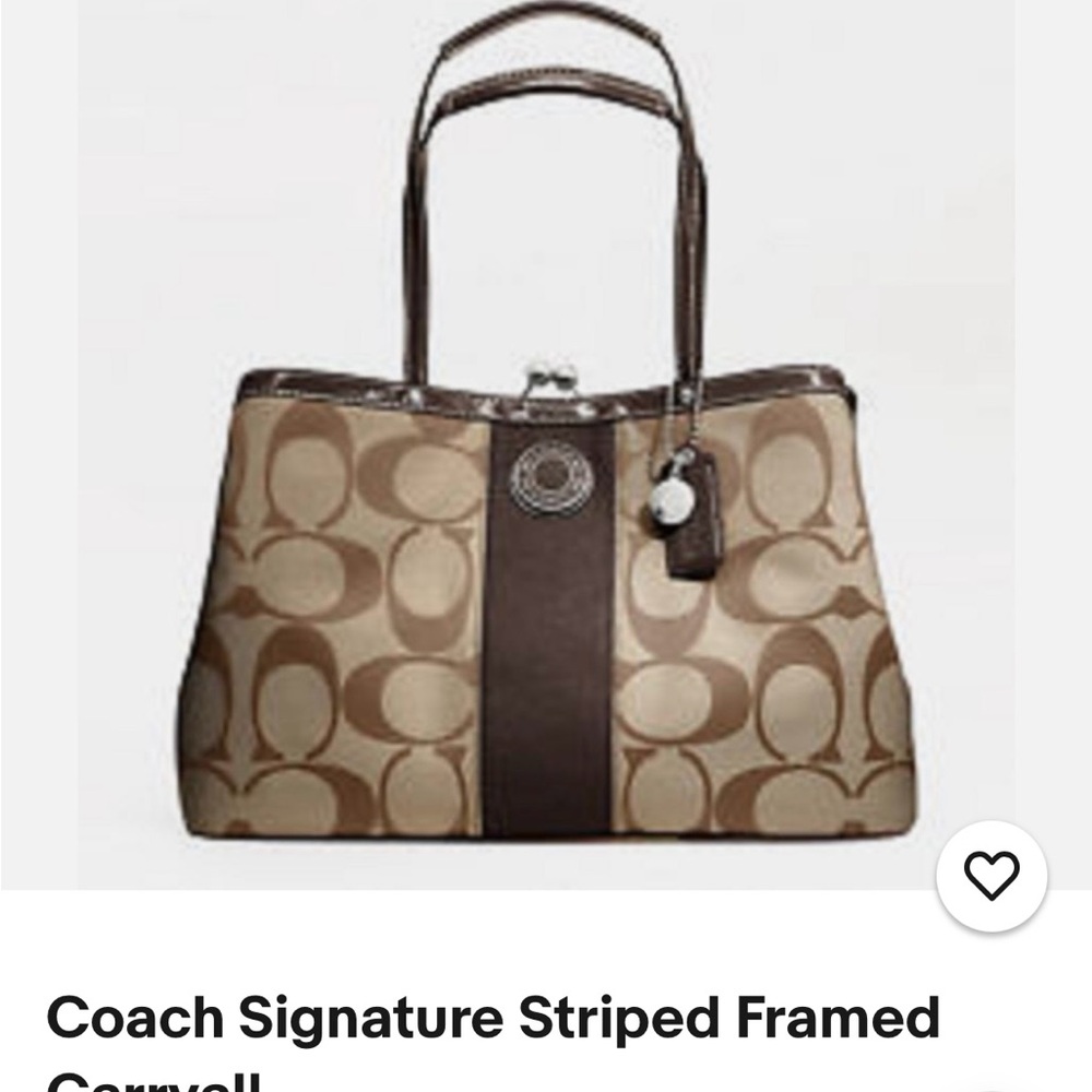 Coach Brown Shoulder Bag with Classic Monogram